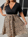 Plus Size 1950s V Neck Patchwork Vintage Dress 5