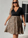 Plus Size 1950s V Neck Patchwork Vintage Dress 6