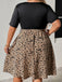 Plus Size 1950s V Neck Patchwork Vintage Dress 8