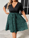 Plus Size 1950s V Neck Patchwork Vintage Dress 9