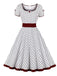 1950s Contrast Polka Dots Buttoned Dress, vintage dress, retro fashion, rockabilly, pin-up fashion - perfect for women who love vintage and retro fashion