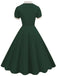 1950s Contrast Short Sleeve Lapel Dress, vintage dress, retro fashion, rockabilly, pin-up fashion - perfect for women who love vintage and retro fashion