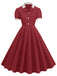 She slips into this 1950s Contrast Short Sleeve Lapel Dress and suddenly it's a 1950s daydream