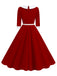 This 1950s Contrast Tie Neck Belted Lapel Dress wraps her in 1950s elegance, one twirl at a time