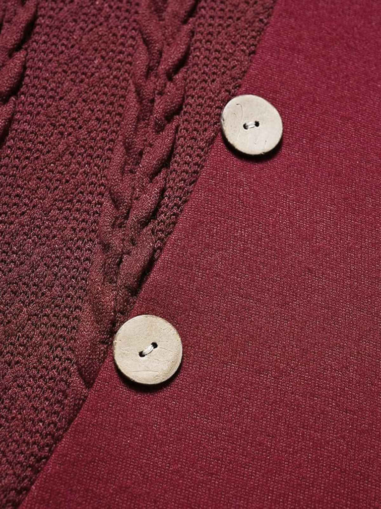 1950s Cowl Neck Knit Patchwork Swing Dress — a 1950s silhouette that turns sidewalks into runways