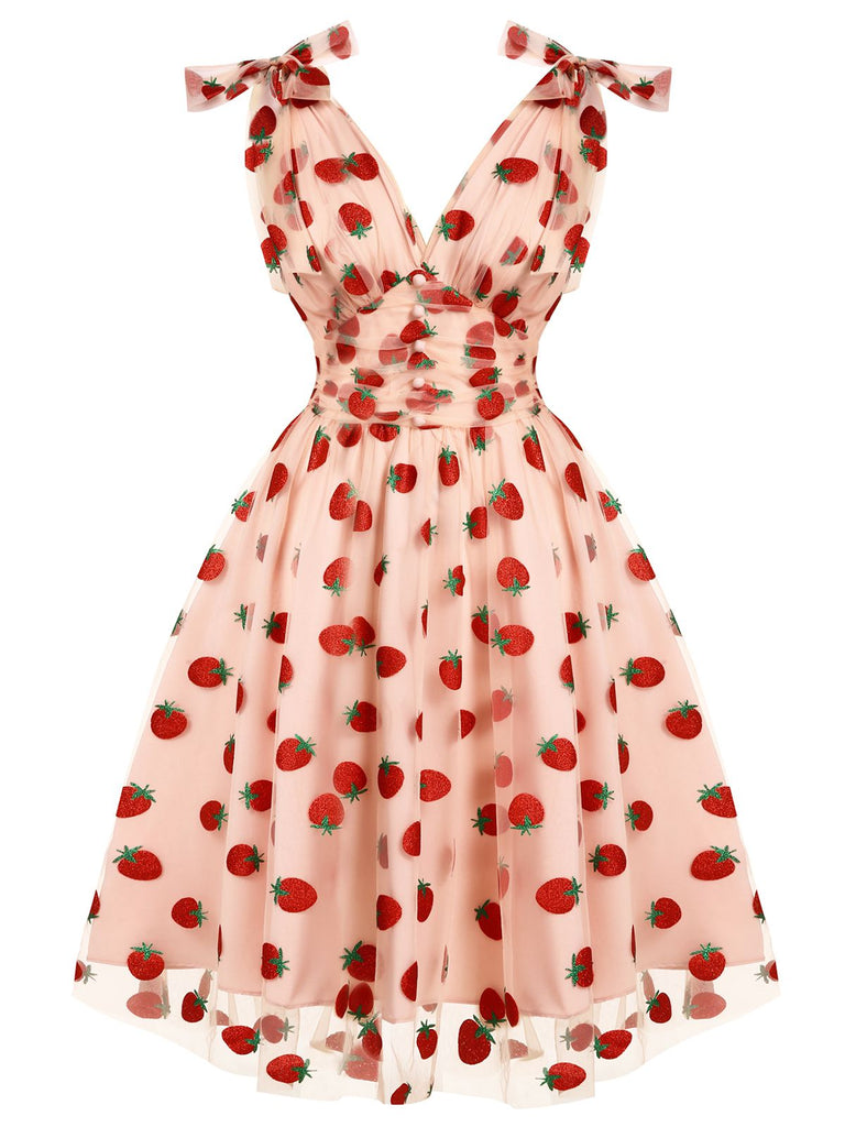 1950s Daisy Mesh Swing Dress - vintage dress, retro fashion, elegant style for vintage lovers