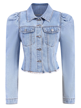 1950s Denim Leg-Of-Mutton Button Coat, vintage coat, retro outerwear - perfect for women who love vintage and retro fashion