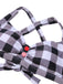 1950s Double Strap Buttoned Plaids Swimsuit: 1950s Riviera elegance, reimagined for her
