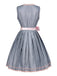 2PCS Blue Grey 1950s Floral Dress & Mesh Embroidered Apron - vintage dress, retro fashion, rockabilly