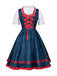 2PCS Blue 1950s Oktoberfest Bavarian Carnival Dress & Red Apron - vintage dress, retro fashion, rockabilly