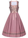 2PCS Misty Rose 1950s Ditsy Floral Satin Dress & Apron - vintage dress, retro fashion, rockabilly