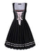 2PCS Pink 1950s Oktoberfest Puff Sleeves Embroidered Dress - vintage dress, retro fashion, rockabilly
