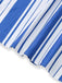 Blue & White 1950s Stripe Spaghetti Strap Midi Dress - vintage dress, retro fashion, rockabilly