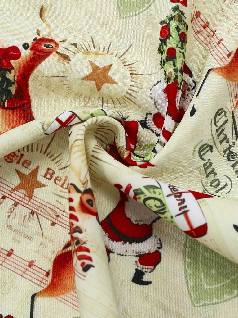 1950s Christmas Candy Cane Santa Bow Strapless Dress - vintage dress, retro fashion, rockabilly