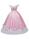Pink 1950s Off-Shoulder Pleated Satin Bow Princess Dress - vintage dress, retro fashion, rockabilly