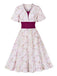 Rose Viole 1950s Sweetheart Bell Sleeves Floral Dress - vintage dress, retro fashion, rockabilly