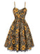 1950s Slip Leopard Sunflower Butterflies Lace Dress - vintage dress, retro fashion, rockabilly