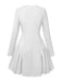 1950s Sweetheart Neck Long Sleeve Solid Pleated Dress - vintage dress, retro fashion, rockabilly