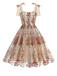 This 1950s Embroidered Mesh Lace-Up Sweetheart Neck Dress wraps her in 1950s elegance, one twirl at a time