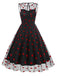 1950s Flocked Heart Mesh Patchwork Dress: where 1950s romance meets her modern spirit