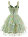 Blue 1930s Floral Mesh Classic Dress 9