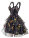 Blue 1930s Floral Mesh Classic Dress 2