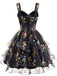 Blue 1930s Floral Mesh Classic Dress 3