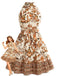 1950s Floral Halter Belted Dress 5