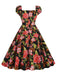 This 1950s Floral Hepburn Elegant Vintage Dress wraps her in 1950s elegance, one twirl at a time