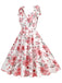 1950s Floral Lace-Up Shoulder V-Neck Swing Dress — vintage elegance for the modern woman