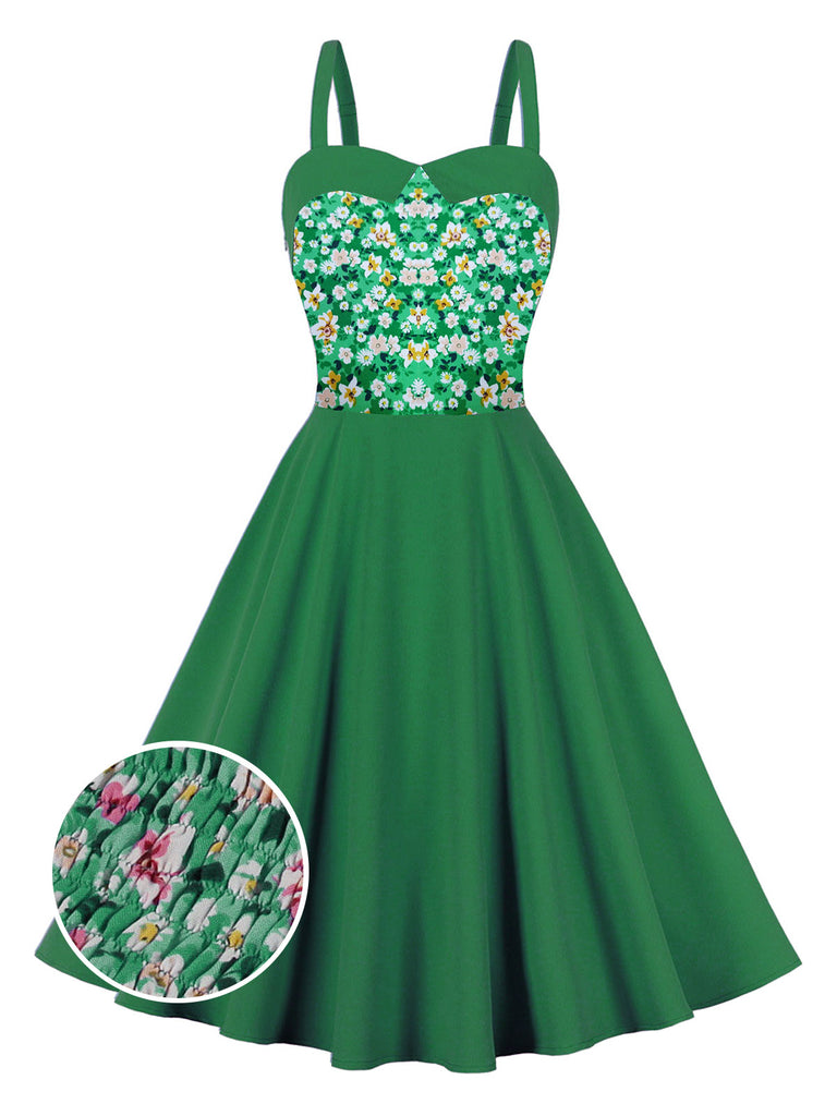 1950s Floral Patchwork Strap Swing Dress — vintage elegance for the modern woman