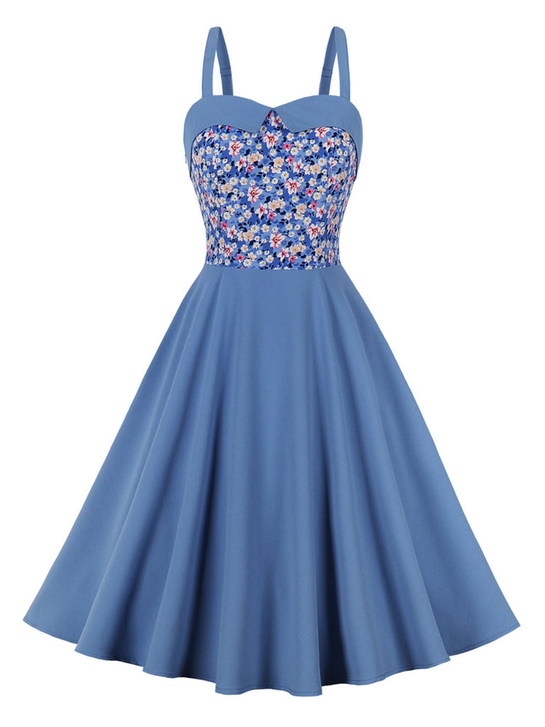 1950s Floral Patchwork Strap Swing Dress — vintage elegance for the modern woman