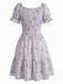 1950s Floral Square Neck Ruffle Dress 11