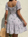 1950s Floral Square Neck Ruffle Dress 15