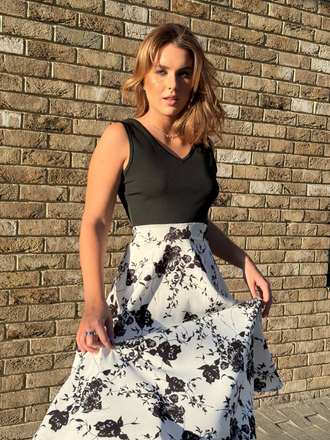1950s Floral Swing Dress - vintage dress, retro fashion, rockabilly