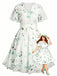 [Plus Size] 1950s Floral V-Neck A-Line Chiffon Dress, vintage dress, retro fashion, rockabilly, pin-up fashion - perfect for women who love vintage and retro fashion