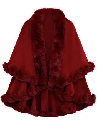 She throws on this 1950s Fur Collar Double Layer Cape Shawl and the city feels like 1950s Paris