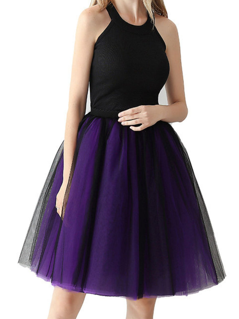 Gradient 1950s Ribbon Belt Mesh Underskirt Petticoat - vintage skirt, retro style