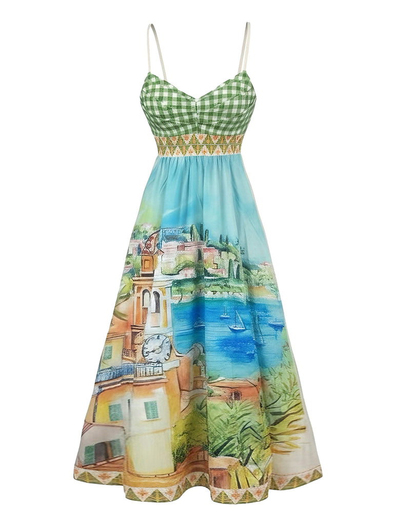 1950s Print Swing Dress
