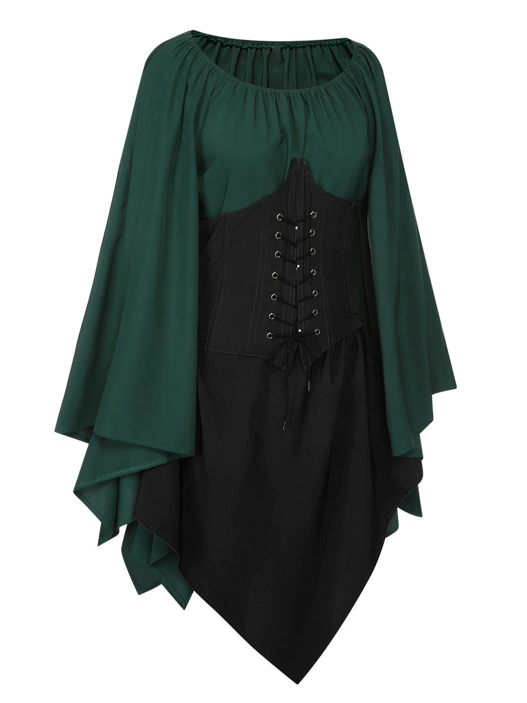 1950s Halloween Bat Sleeves Patchwork Dress, vintage dress, retro fashion, rockabilly, pin-up fashion - perfect for women who love vintage and retro fashion