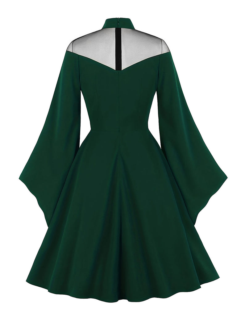 1950s Halloween Flare Sleeve Swing Dress — vintage elegance for the modern woman