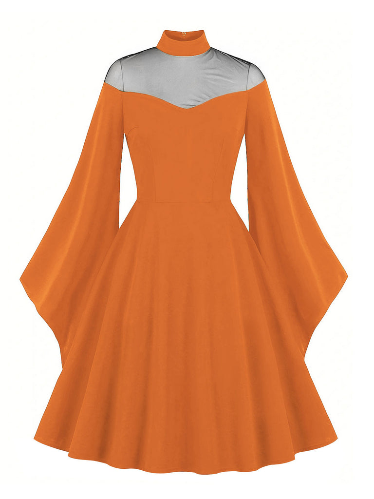 1950s Halloween Flare Sleeve Swing Dress: timeless style reimagined