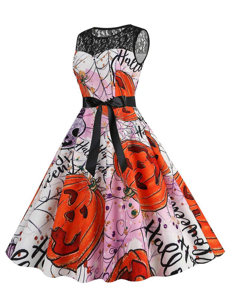 1950s Halloween Lace Patchwork Sleeveless Dress, vintage dress, retro fashion, rockabilly, pin-up fashion - perfect for women who love vintage and retro fashion