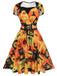 1950s Halloween Lace-Up Peter Pan Collar Dress, vintage dress, retro fashion, rockabilly, pin-up fashion - perfect for women who love vintage and retro fashion