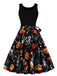 1950s Halloween Patchwork Sleeveless Dress: where 1950s romance meets her modern spirit