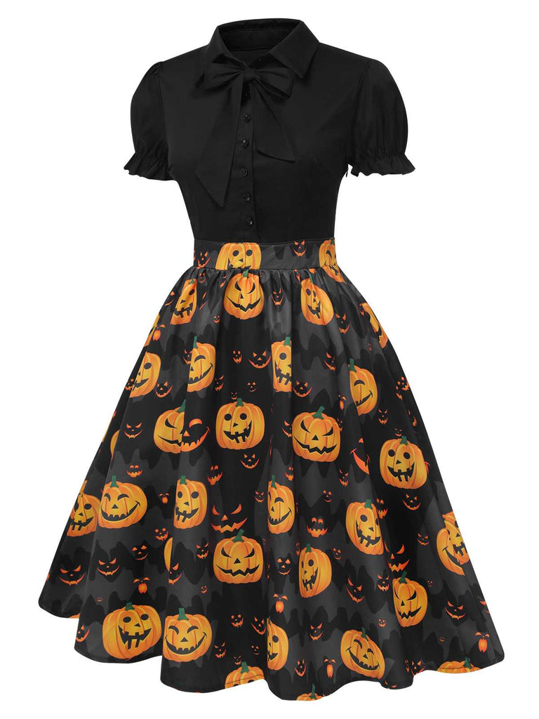 1950s Halloween Pumpkin Bow Tie Dress: timeless style reimagined