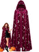 1950s Halloween Star & Moon Velvet Long Hooded Cape, vintage fashion, retro style - perfect for women who love vintage and retro fashion