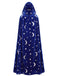1950s Halloween Star & Moon Velvet Long Hooded Cape, vintage fashion, retro style - perfect for women who love vintage and retro fashion