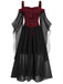 1950s Halloween Witch Transparent Sleeves Strap Dress: timeless style reimagined