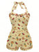 1950s Halter Bowknot One-piece Swimsuit - vintage swimwear, retro beach style for women